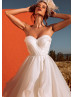 Strapless Sweetheart Ivory Organza Ruffled Wedding Dress